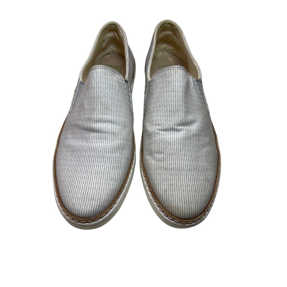 UGG Slip Boat Shoe Women’s US 9 Gray Canvas & Suede Sneaker Sherpa Peppy Comfort